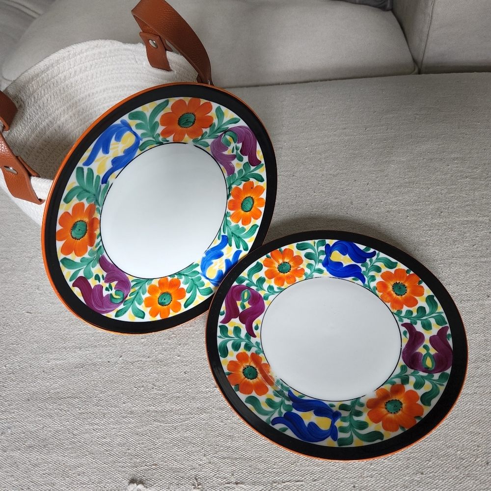 Phoenix China Cecho Slovakia Czech Handpainted Moravian Art Plates